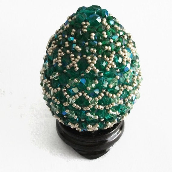Beaded Egg Green Beaded Egg Emerald Beaded Egg Egg Easter
