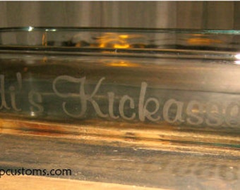 Personalized Stencil for Glass Etching Cream or Sandblasting Custom Pyrex Bakeware Dish Wedding Present Gift Shower Idea Name Kickasserole