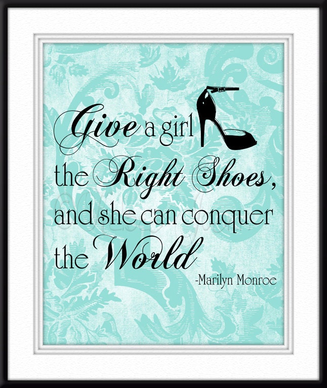 Give A Girl The Right Shoes Marilyn Monroe Quote Wall Art Chic 