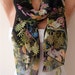 Floral Chiffon Scarf with Lace Edge - Gift