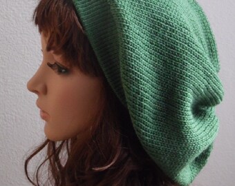Knit Beret , Slouchy Beanie, Knitted Hat, Slouch Hat, Tam, Baggy Beanie