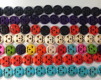 20mm halloween pumpkin beads, howlite, 20beads