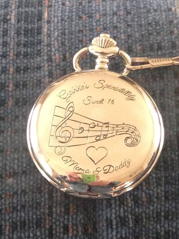 Custom Engraved Pocket WatchSilverCan by bcengraving1 on Etsy