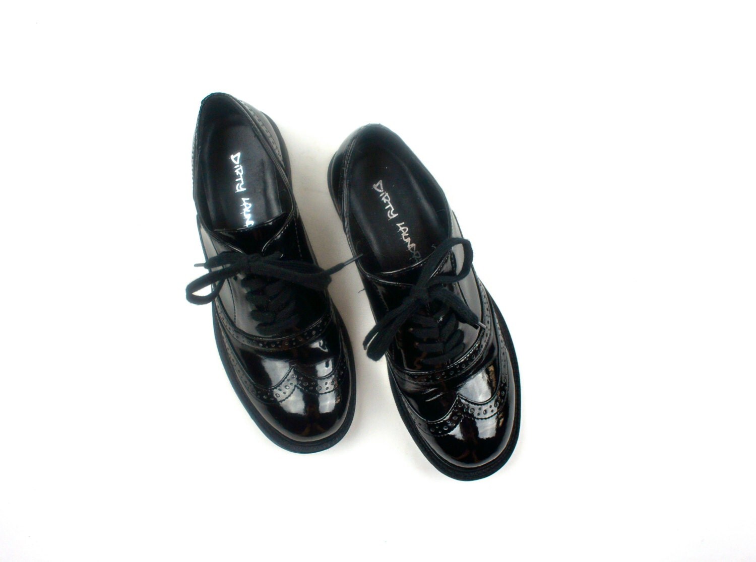 Vtg Shiny Black Creepers / 80s / 90s / GRUNGE / Black Shoes