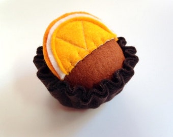 Pretend Play Felt Food Chocolate Orange Tart
