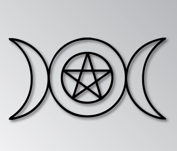 Triple Moon Pentacle Vinyl Decal Sticker Bumper by kitschaus