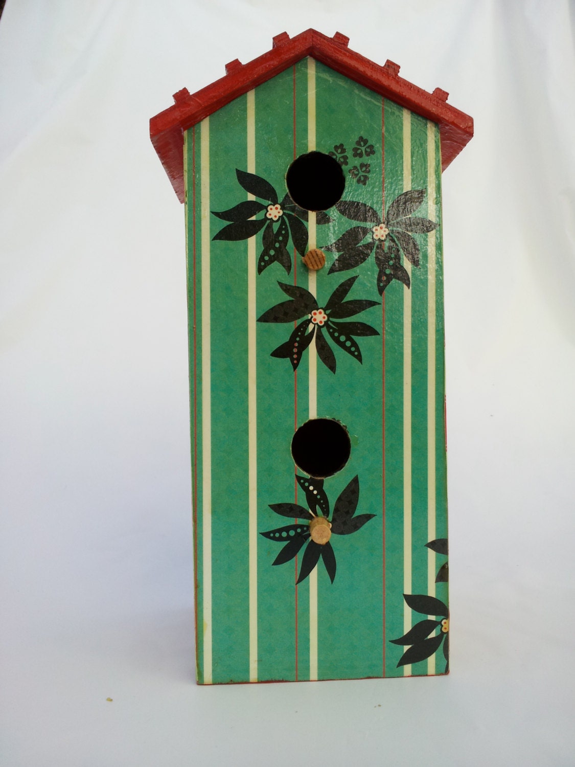 decoupage birdhouse by jenniferlynne5 on Etsy