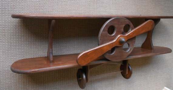 Wood Airplane Shelf Aviation Decor Airplane Shelf Plane