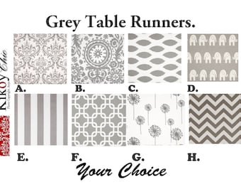 Grey Table Runner- Gray Table Runner.Grey Table Cloth. Grey Placemat.48", 60",72",84",96" Runner or 12 x 18"Placemat.