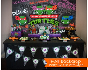 Teenage Mutant Ninja Turtle - TMNT - Backdrop - Size 6ft x 3ft (72in x 36in) // INSTANT DOWNLOAD