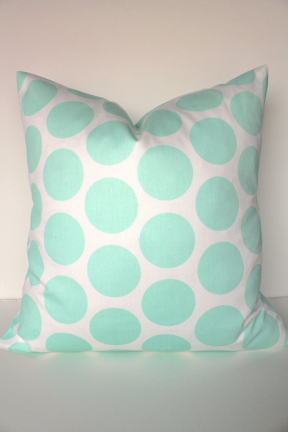 MINT PILLOWS Green Throw Pillow Covers Aqua Mint Polka Dot