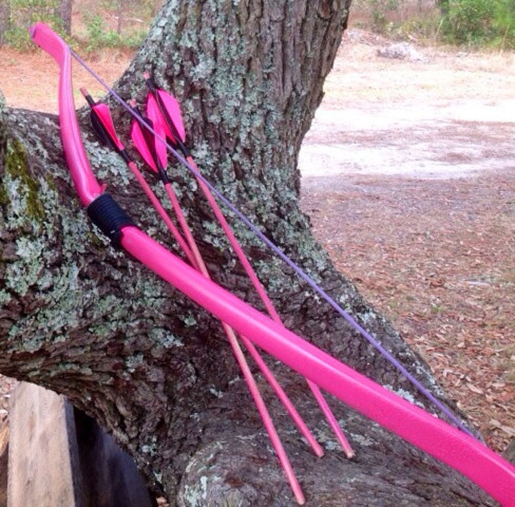 Pink Bow and Arrow set for young child by CastleWallCreations