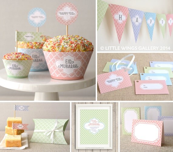 Printable Eid Decorations Pack Moroccan Delights: Pastel