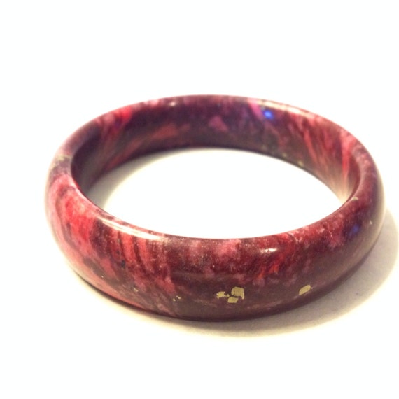 Red Jade Bangle Bracelet by LAAALAAAland on Etsy