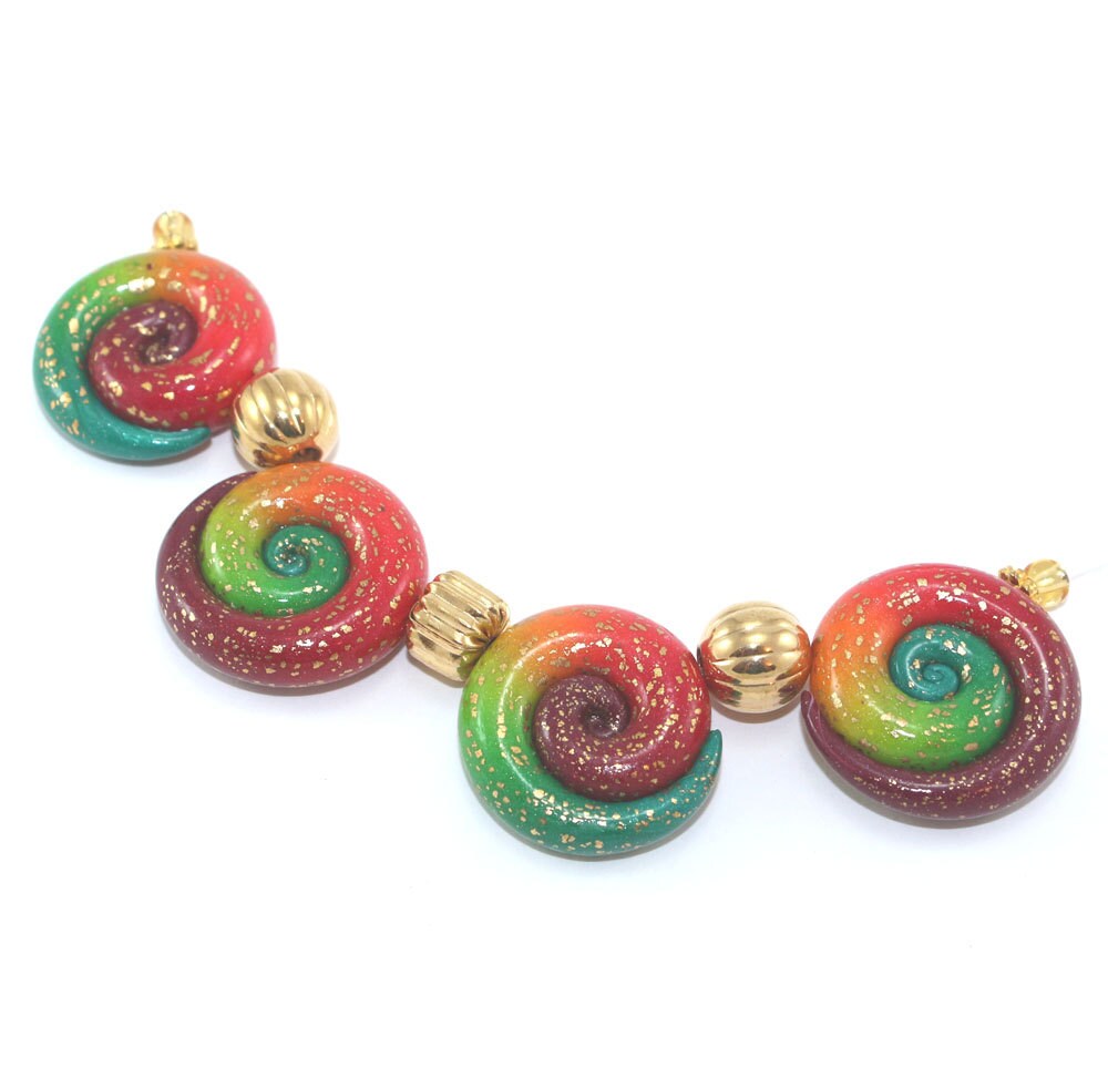 Ombre elegant beads color gradient spiral beads with tiny