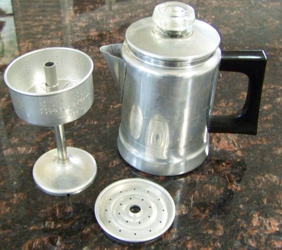 Comet 2 Cup Aluminum Coffee Pot Range percolator Stove Top