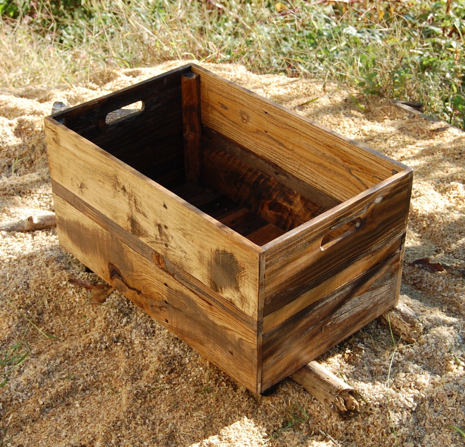 Large Rolling Crate-Toy Storage Reclaimed Wood Wooden Crate