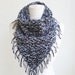 Hand Knitted Cowl, Infinity Scarf, Black White Neckerchief, Women's Accessories, Chunky Acrylic, Clickclackknits