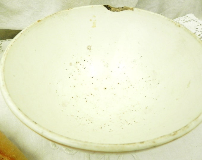 Very Big French Antique Chippy Café au Lait Bowl / Coffe Bowl / Cottage Kitchenware / French Country Decor / Retro Vintage Home Interior