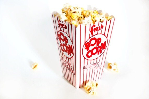 Retro Popcorn Box Set Of 50 Perfect Favor Bag By Fancythatloved