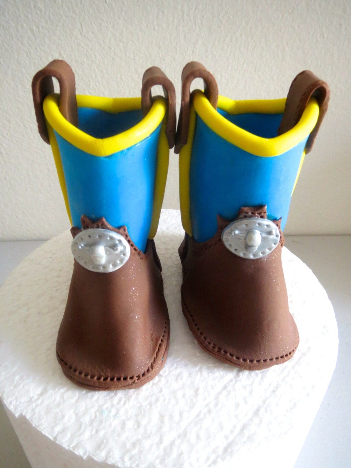 Edible Fondant Baby Cowboy Boots Cake Toppers by LikeButter