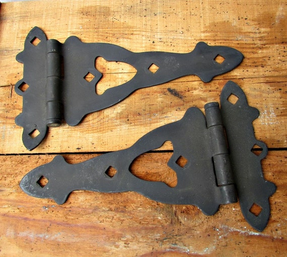 Pair of Large Gate Hinges Metal