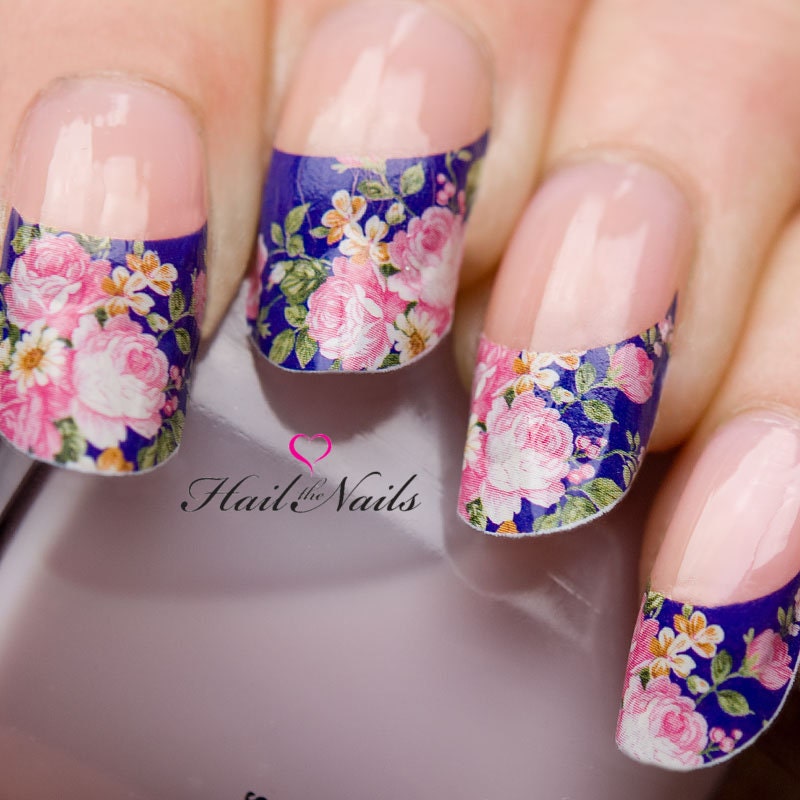 Nail WRAPS Nail Art Water Transfers Decals French by Hailthenails