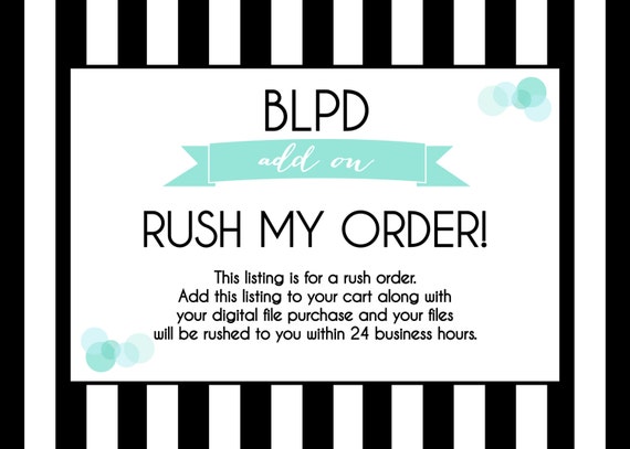 Rush My Order - 24 Business Hour Rush - Add On - Digital File Rush Only Il_570xn