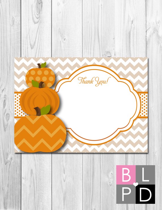 INSTANT DOWNLOAD - Little Pumpkin Thank You Note - DIY - Printable Il_570xn