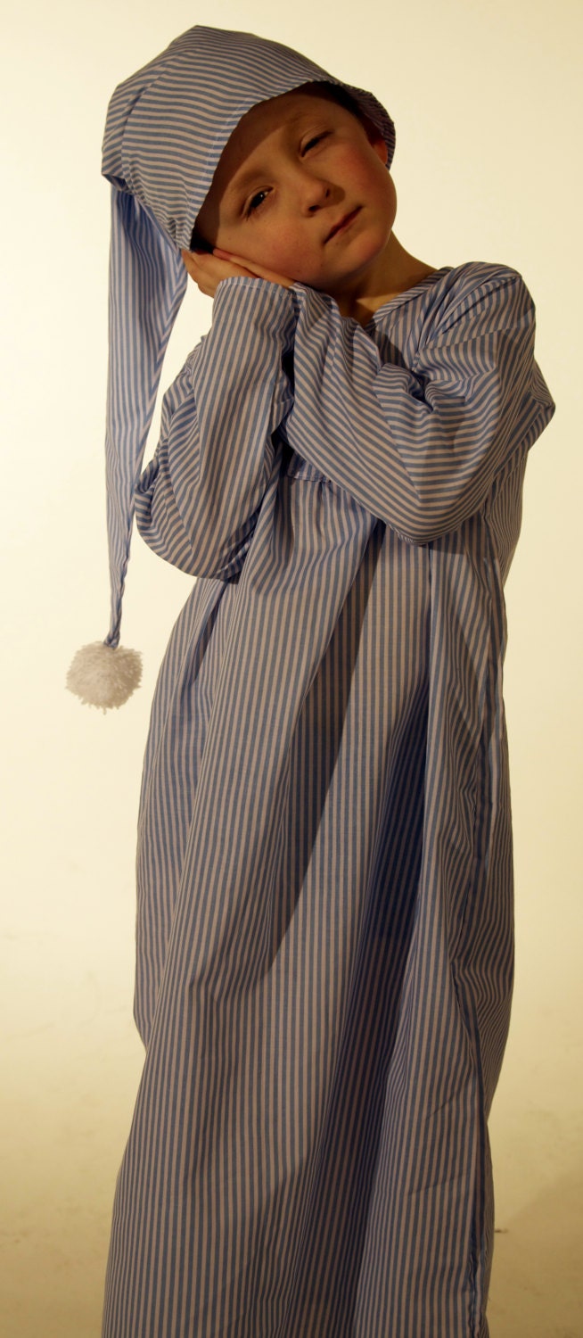 Scrooge night gown and hat handmade in all sizes and various