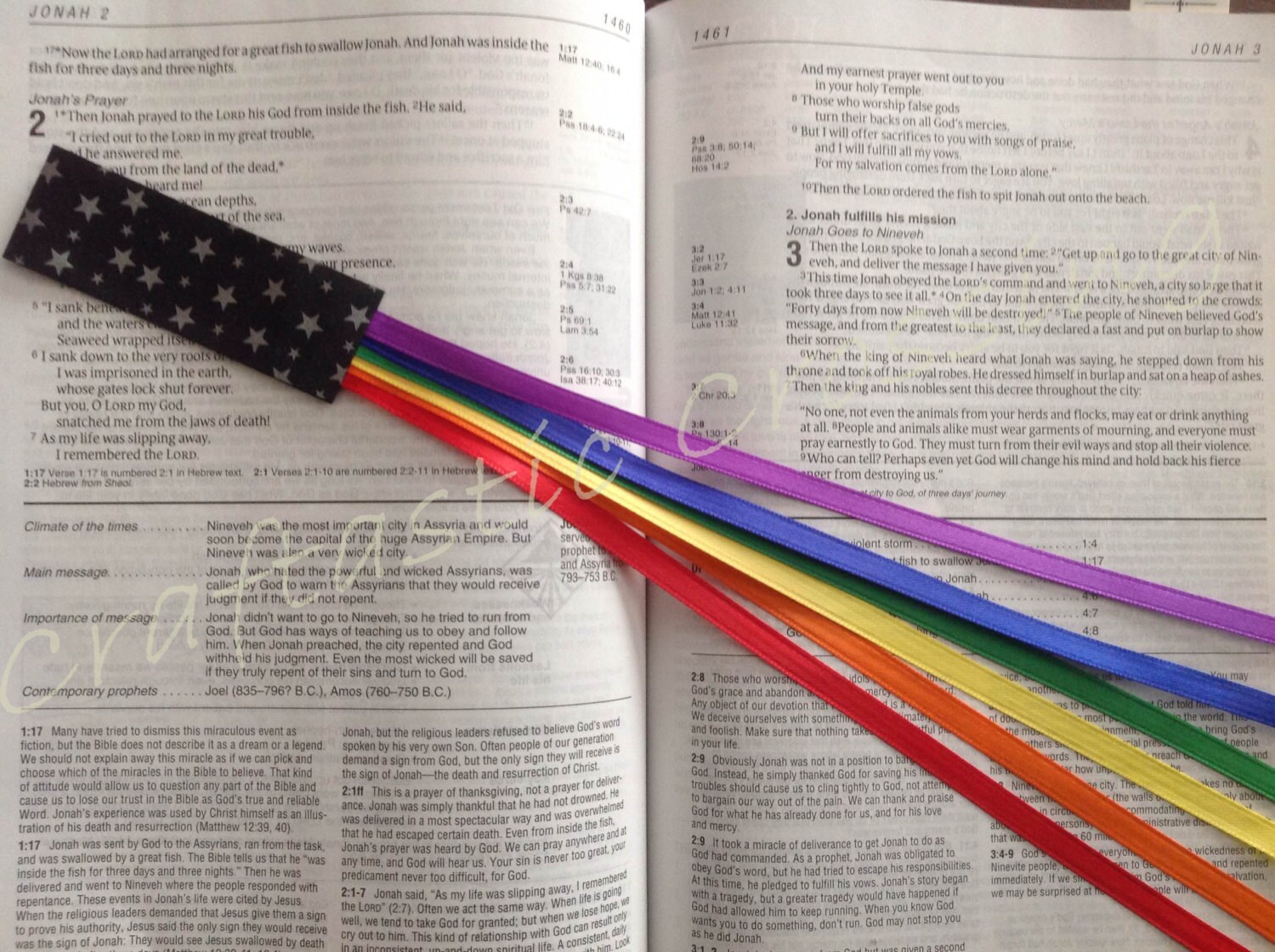 Multi page 6 ribbon bookmark for Bible hymnal hardcover book