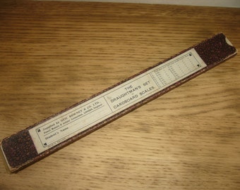 Vintage early twentieth century set of Draughtman's cardboard scales by Geo. Rowney & Co Ltd