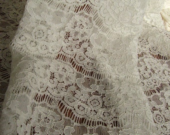 ivory cream Lace fabric Embroidered tulle lace fabric by LaceFun