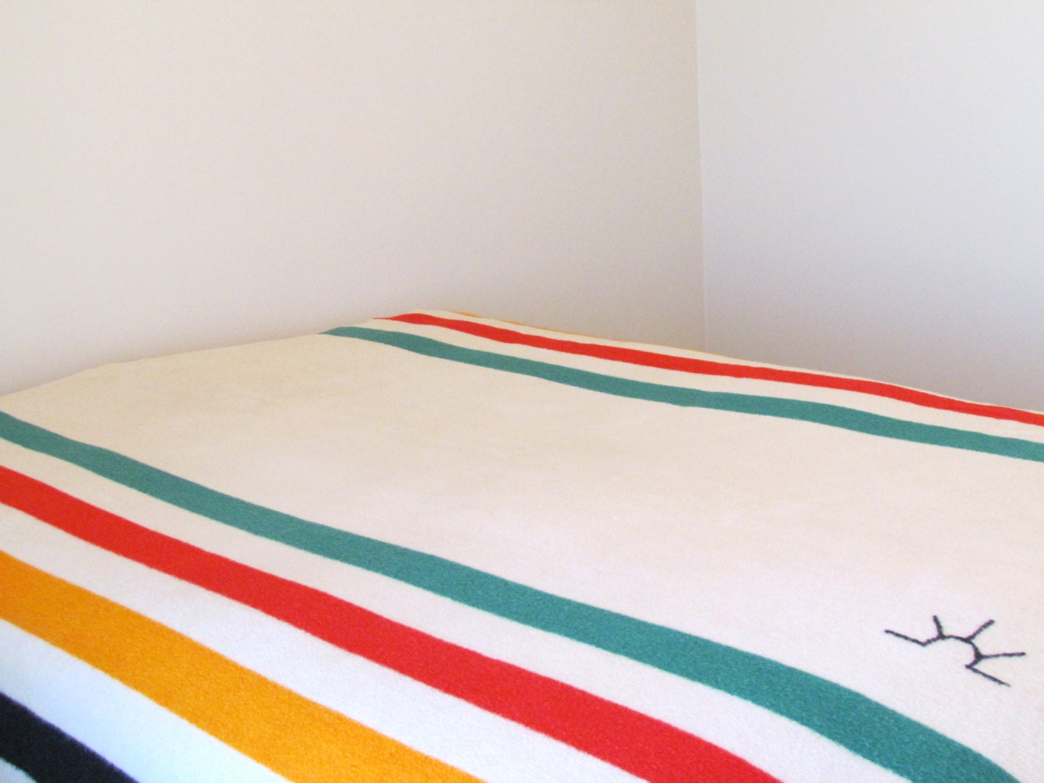 Vintage Baron Woolen Mills Striped Wool Camp Trading Blanket