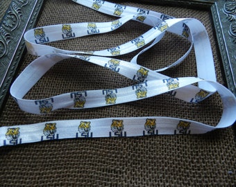 3 Yards of 5/8 LSU Elastic FOE Ribbon