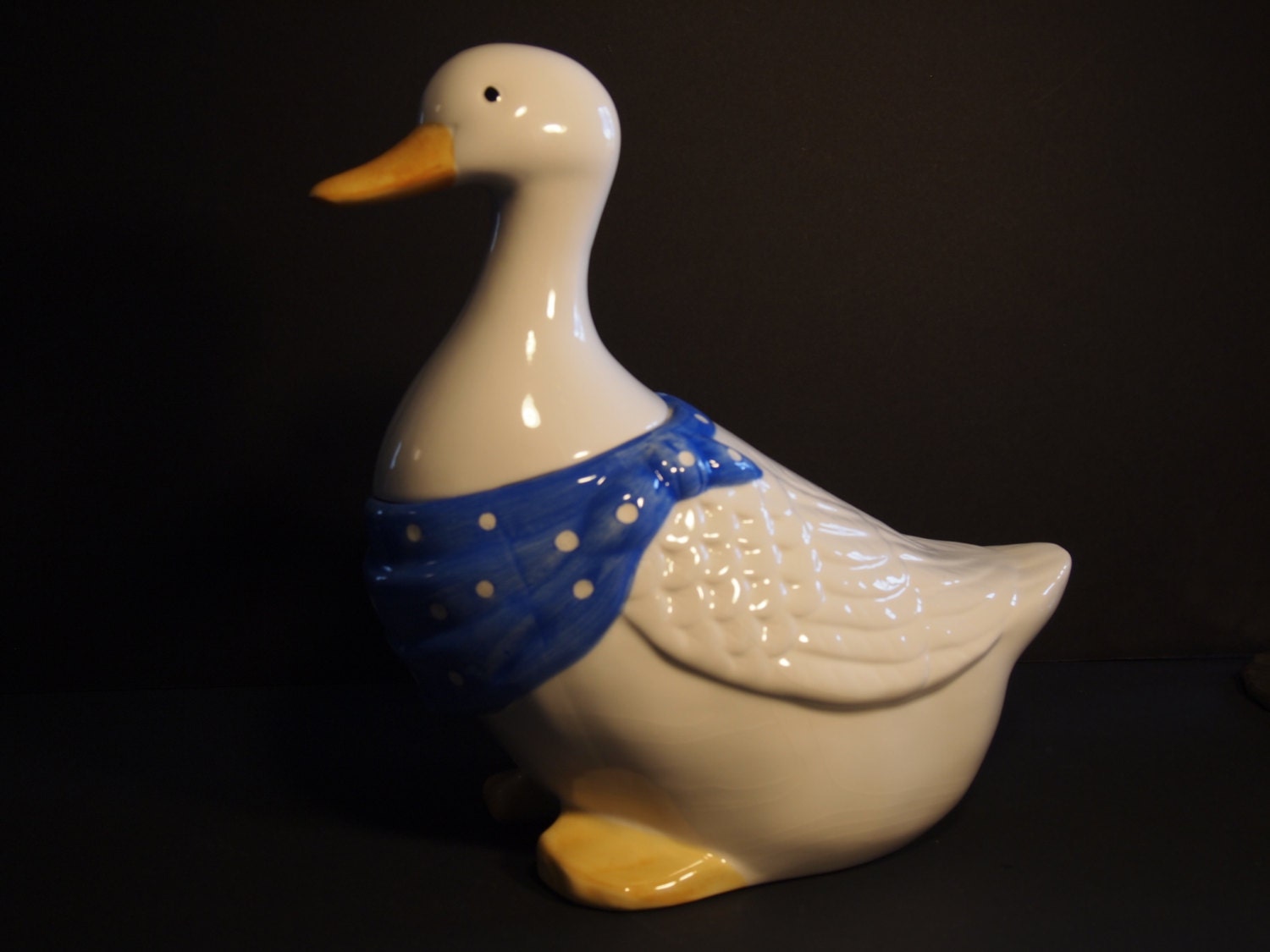 Vintage Ceramic Duck Cookie Jar by LindaStaytonShop on Etsy