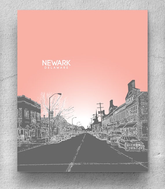  Newark  Delaware  Skyline Poster Office Decor  Poster Any