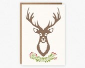 Christmas Greeting Card - Stag Greeting Card - Woodland Greeting Card - Deer Greeting Card - Holiday Greeting Card Il_170x135