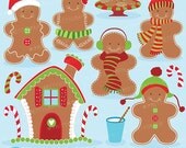 80% OFF SALE Gingerbread man clipart commercial use, vector graphics, digital clip art, digital images - CL596 Il_170x135