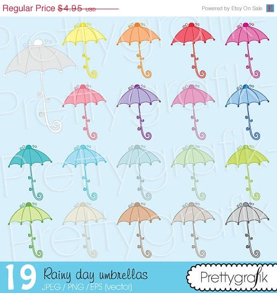 60% OFF SALE 19 umbrella clipart commercial use, vector graphics, digital clip art, digital images - CL497 Il_570xn