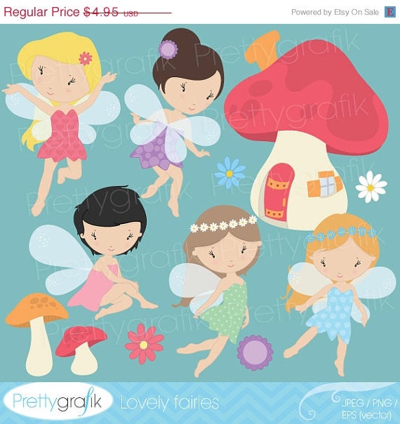 60% OFF SALE fairy clipart commercial use, vector graphics, digital clip art, digital images - CL513 Il_570xn