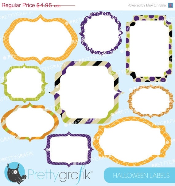 80% OFF SALE Halloween Labels clipart commercial use, vector graphics, digital clip art, digital images - CL572 Il_570xn