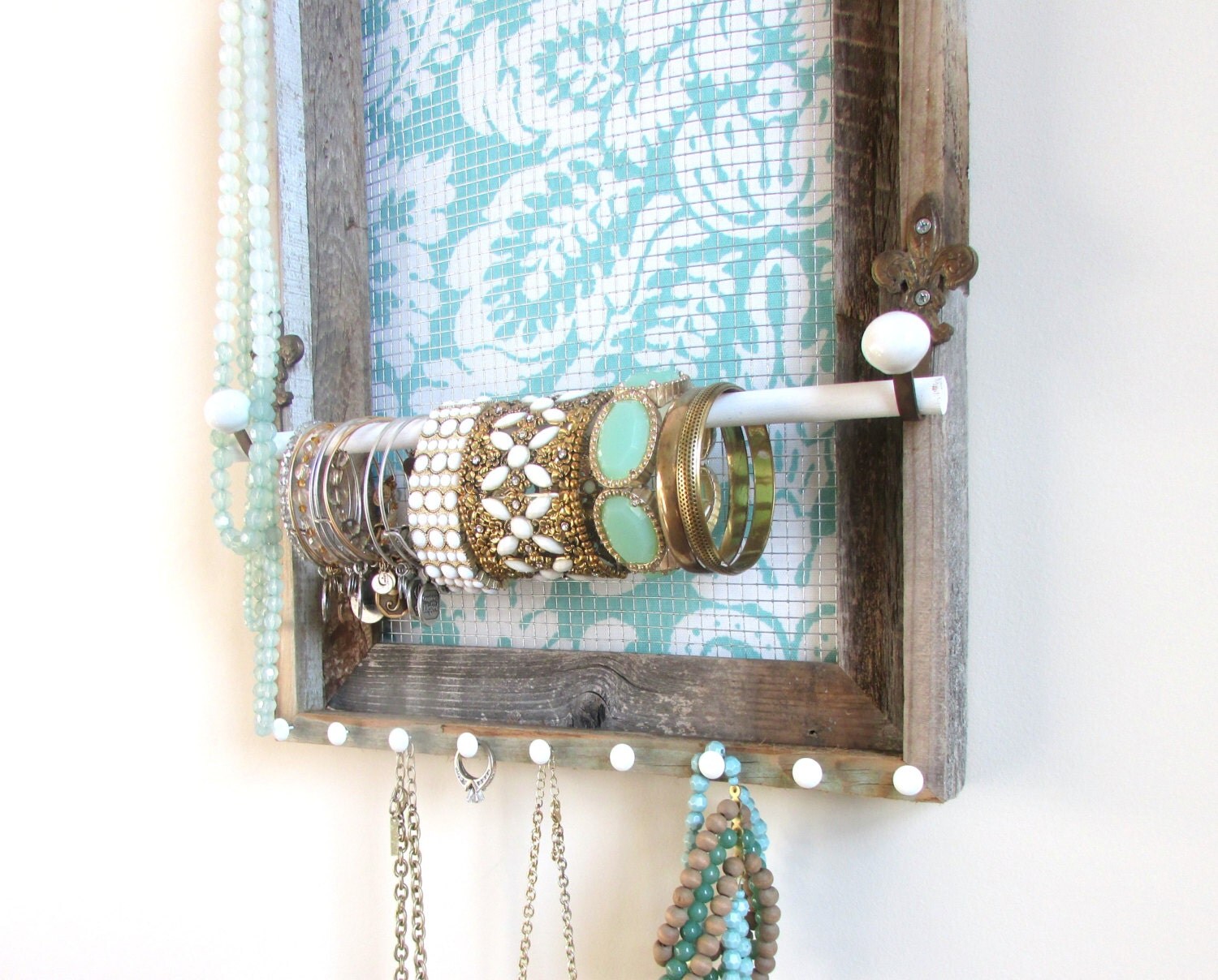 Jewelry Organizer Jewelry Holder Barnwood Frame by TheHopeStack