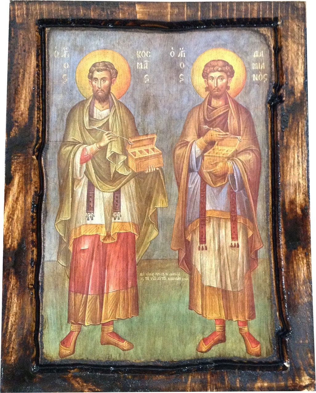 Saint St. Cosmas Saint St. Damian Orthodox Byzantine icon