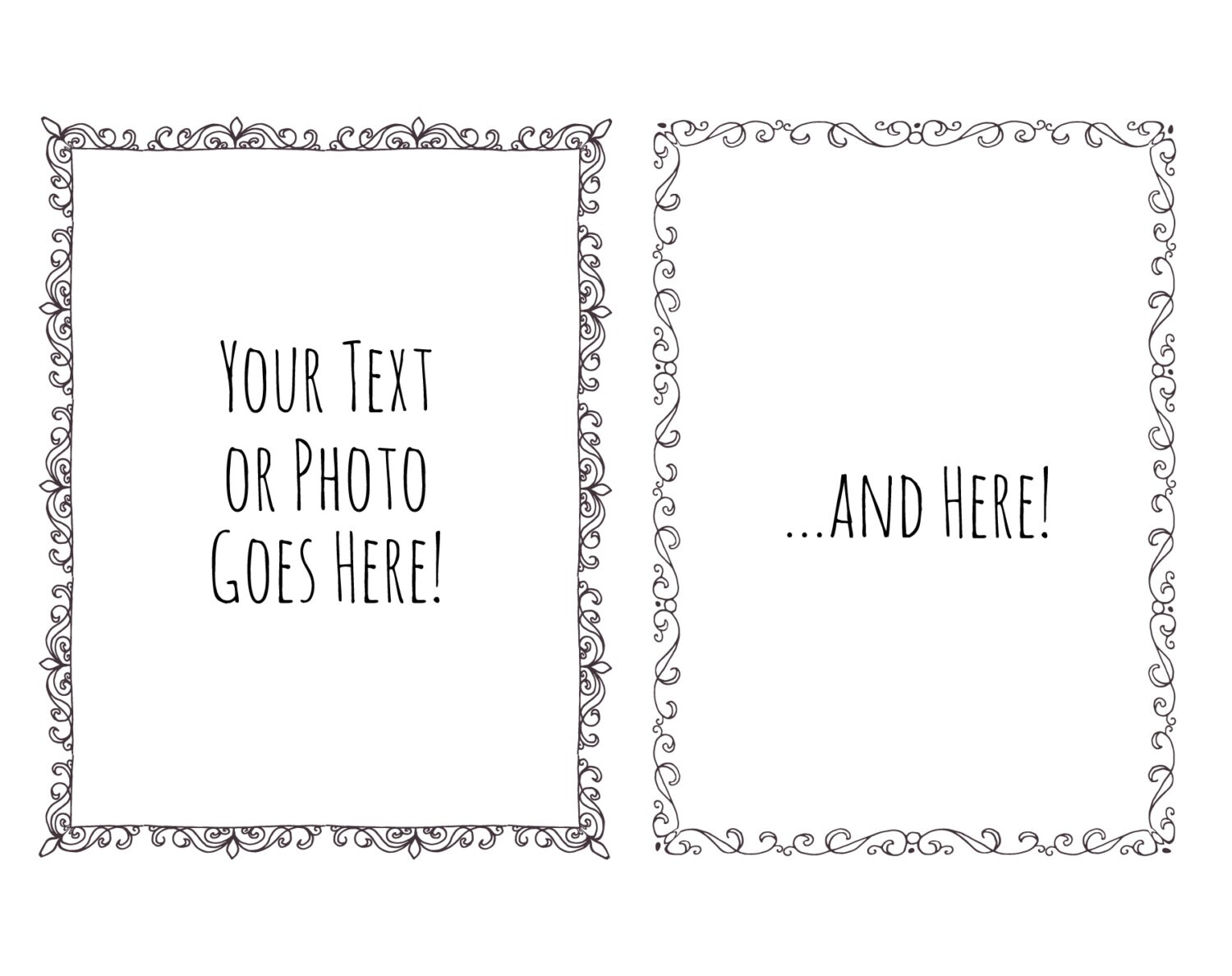 CLIP ART: 8 Page Borders // Hand Drawn Frames // Doodle