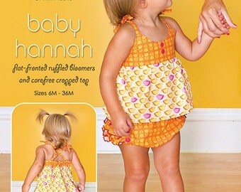 Pattern - Baby Hannah Bloomers and Crop Top - Paper Sewing Pattern by modkid designs
