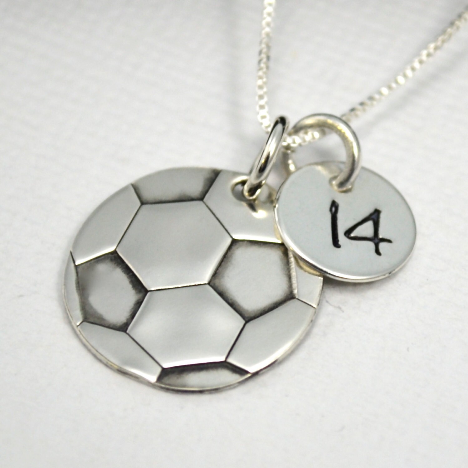Soccer Ball Necklace for Mom or Player Hand Stamped Soccer
