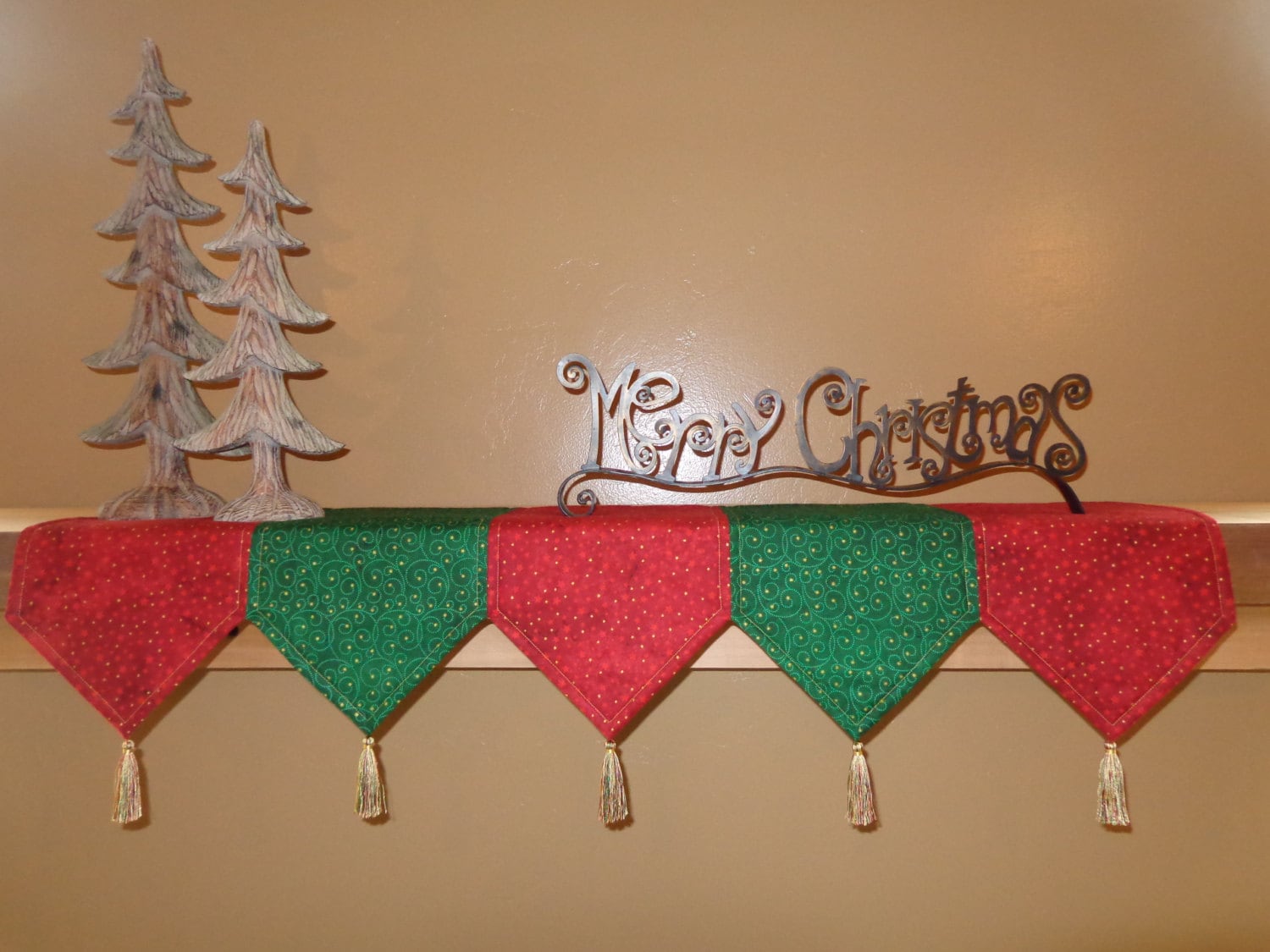 Christmas Mantle Scarf Shelf Scarf Mantle Runner Christmas