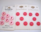 Pink and Red Vintage Buttons Vintage Buttons on Cards