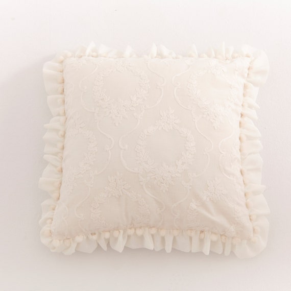 BEDDING DECOR . Ivory Euro Pillow Sham.Linen by CloudHunterCo